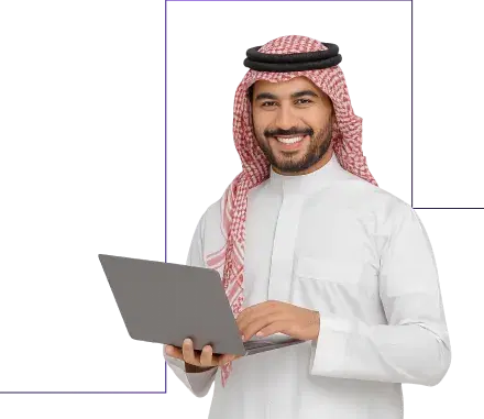 Deepora team member using a laptop for smart business solutions