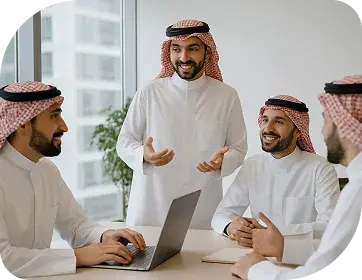 Deepora team collaborating in a business meeting to deliver smart solutions