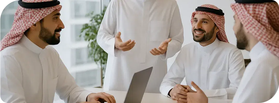 Deepora team collaborating in a business meeting to deliver smart solutions